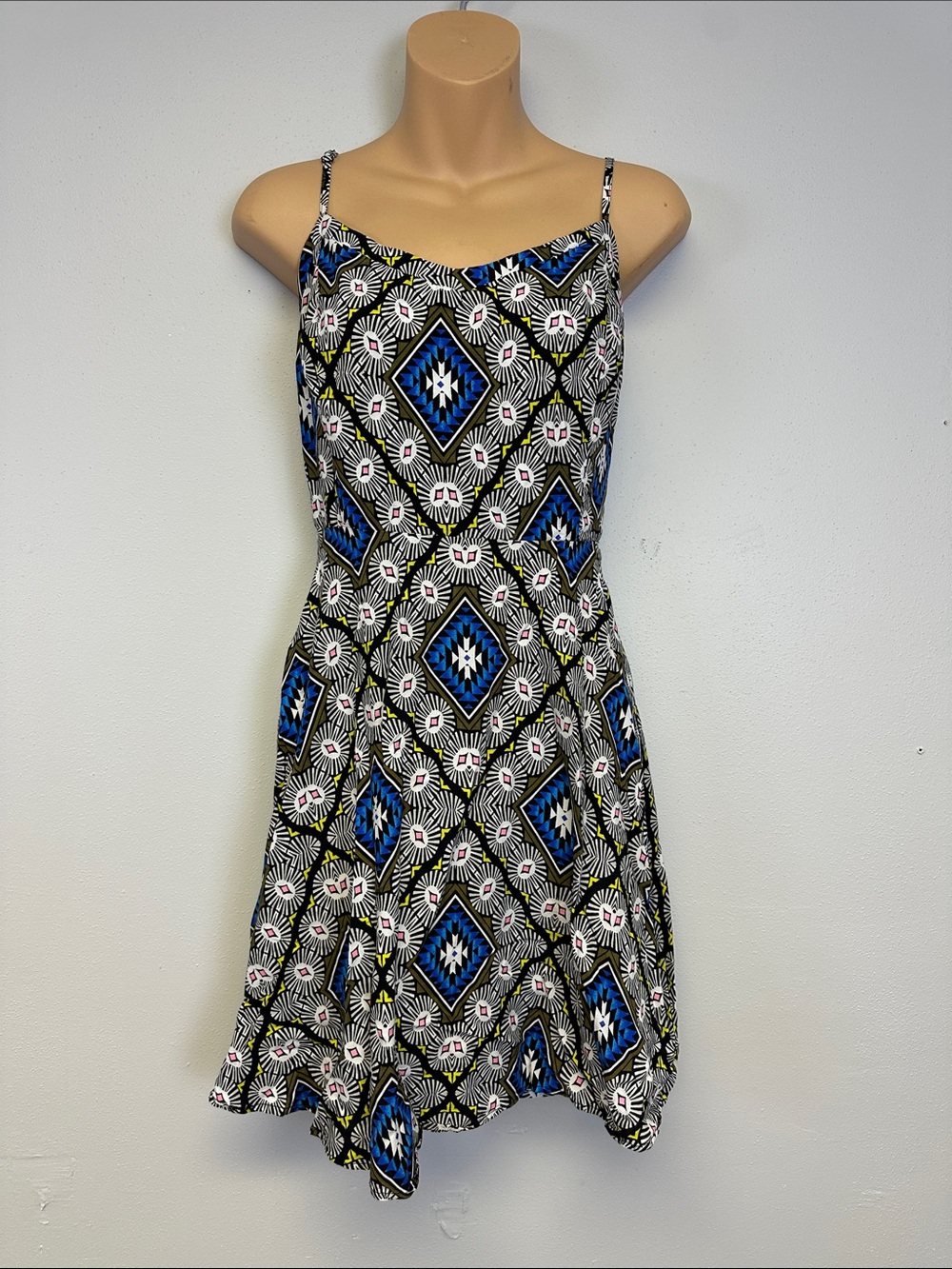 Old Navy Geometric Print Mini Adjustable Spaghetti Strap Sundress Dress